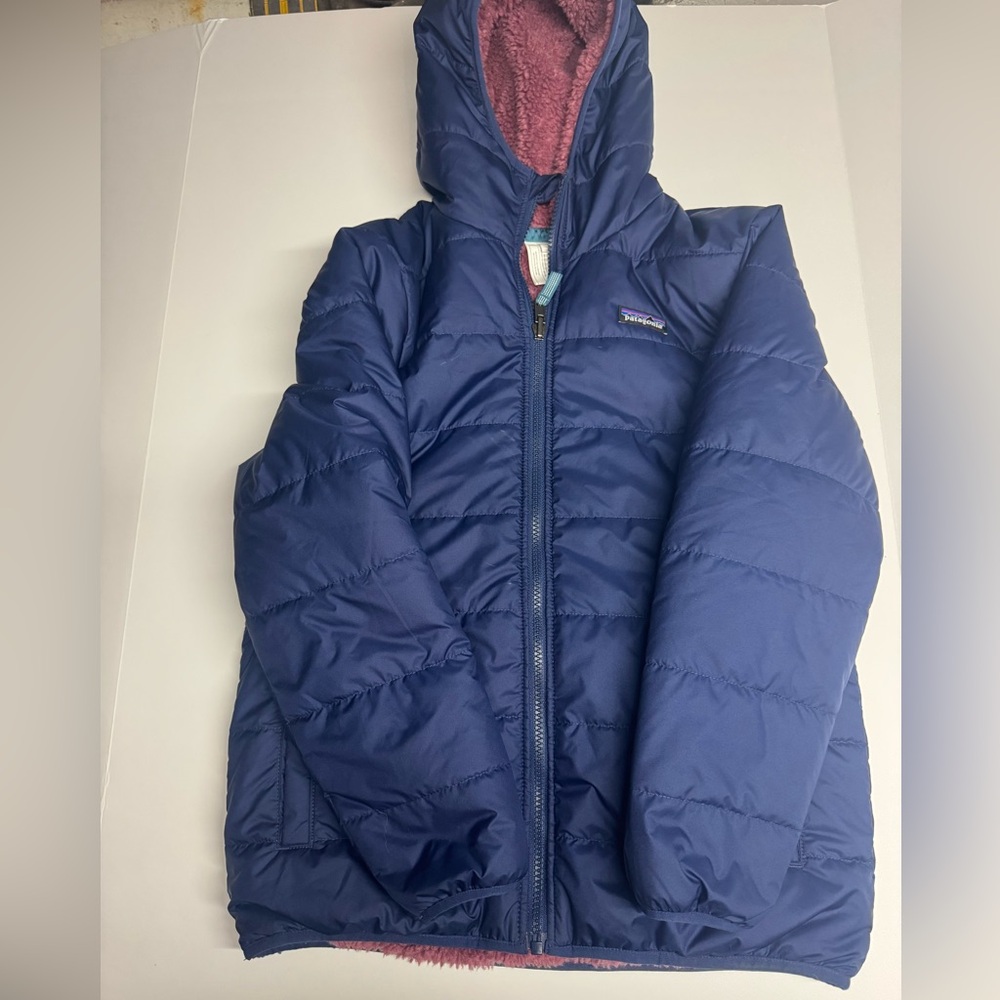 Patagonia Blue Hooded Puffer Jacket